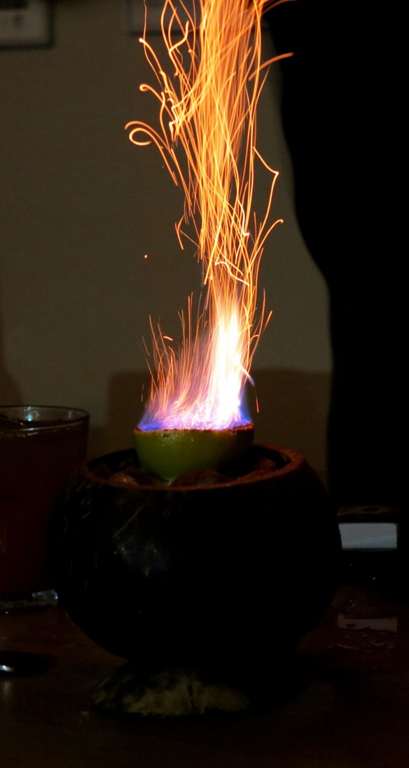 The Zombie flaming in the coconut
